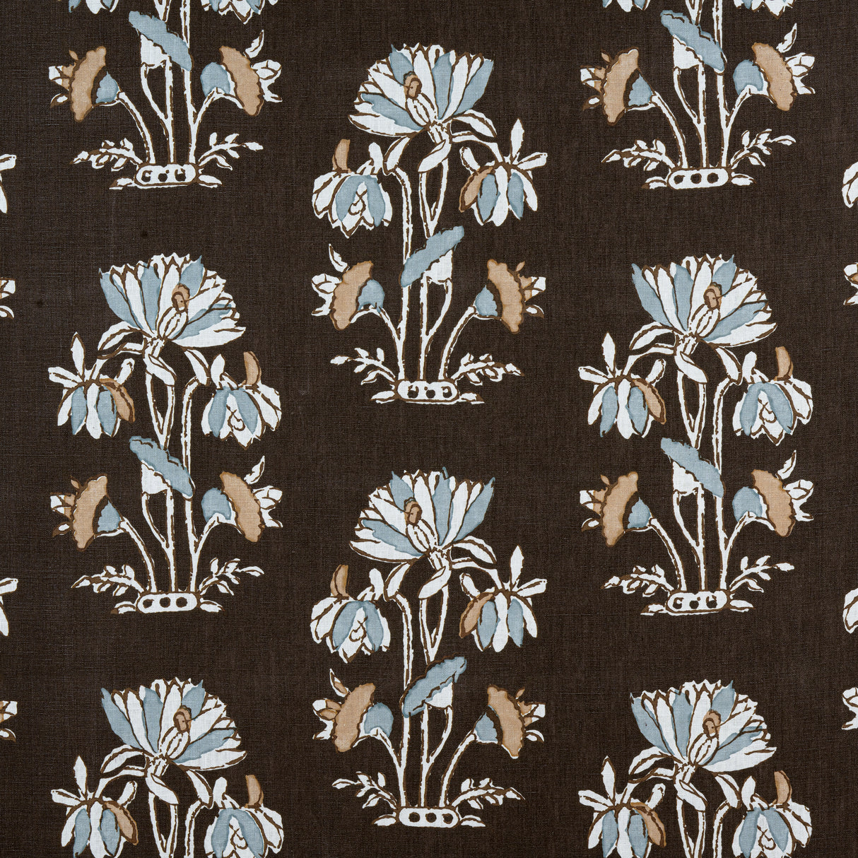 Thibaut F913200 LILY FLOWER Black Fabric