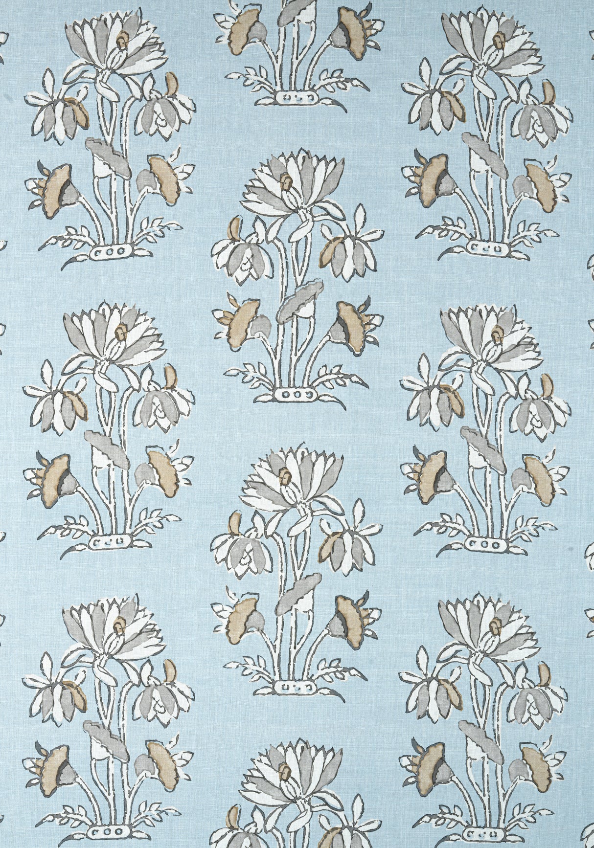 Thibaut F913201 LILY FLOWER Spa Blue Fabric