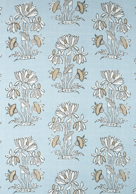 Thibaut F913201 LILY FLOWER Spa Blue Fabric