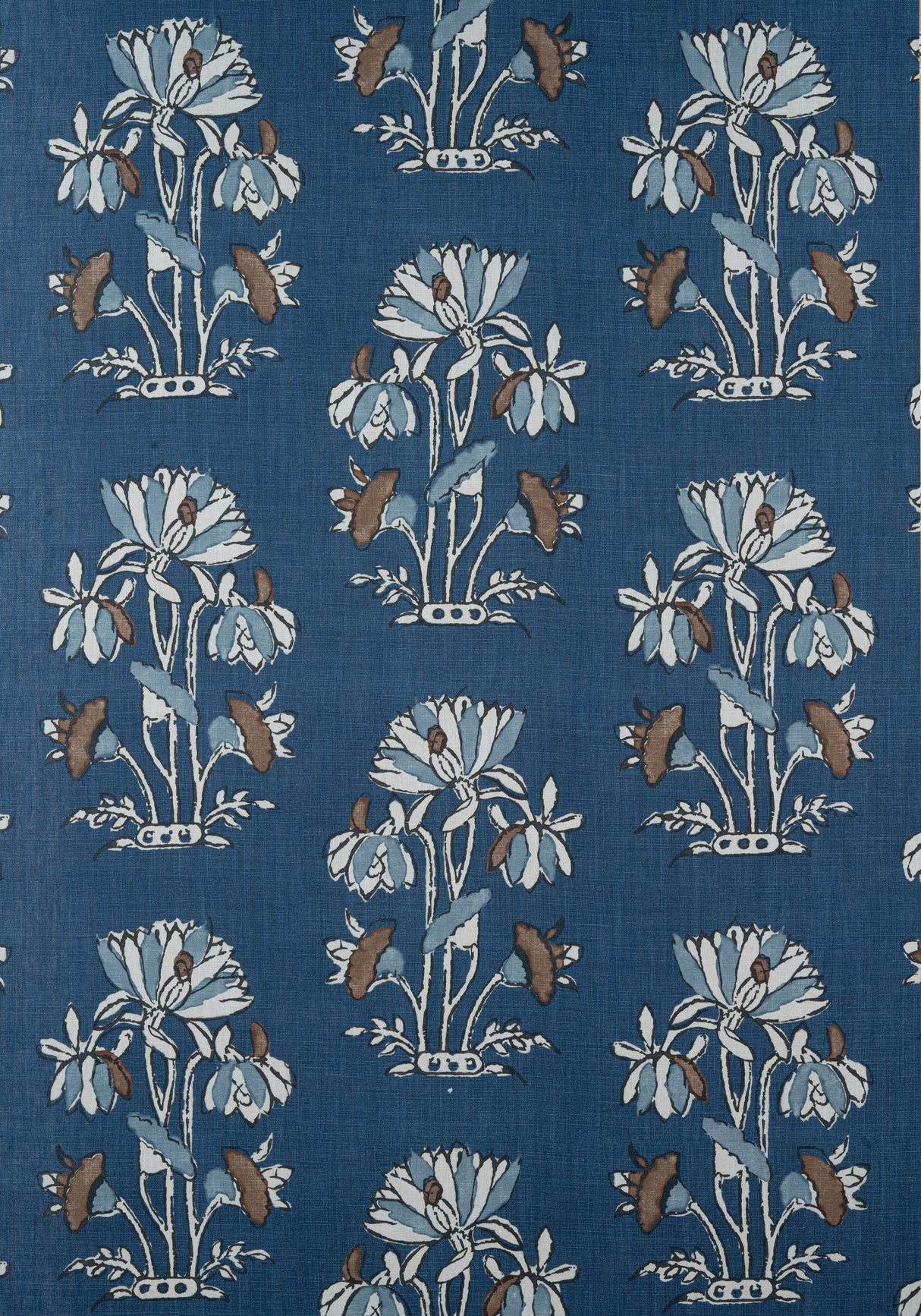 Thibaut F913203 LILY FLOWER Navy Fabric