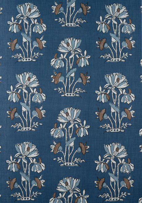 Thibaut F913203 LILY FLOWER Navy Fabric
