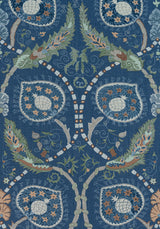 Thibaut F913217 LEWIS Navy and Teal Fabric