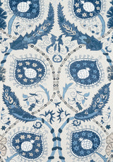 Thibaut F913218 LEWIS Blue and Beige Fabric