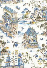 Thibaut F913613 GRAND PALACE Blue and Green Fabric