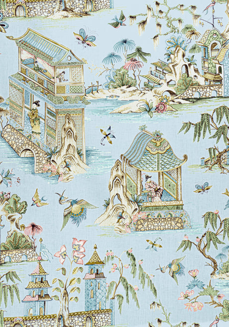 Thibaut F913615 GRAND PALACE Spa Blue Fabric