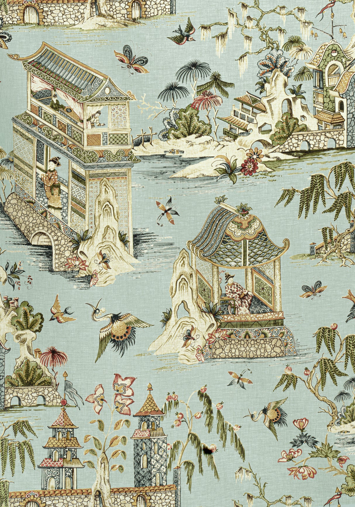 Thibaut F913617 GRAND PALACE Mist Fabric