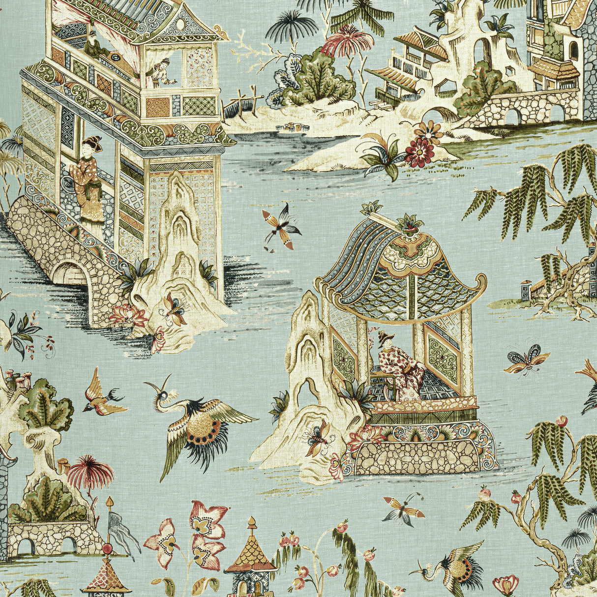 Thibaut F913617 GRAND PALACE Mist Fabric