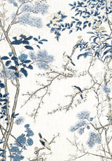 Thibaut F913619 KATSURA Blue and White Fabric