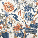 Thibaut F913655 HILL GARDEN Brick and Navy Fabric