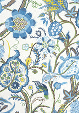 Thibaut F914300 WINDSOR Blue and Yellow Fabric
