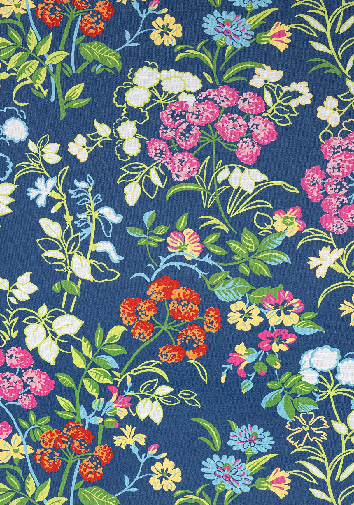 Thibaut F914337 SPRING GARDEN Navy Fabric