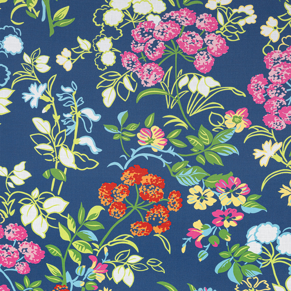Thibaut F914337 SPRING GARDEN Navy Fabric