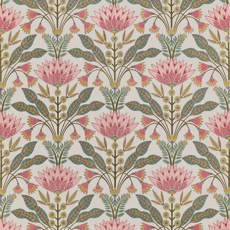 Thibaut LOTUS F914606 in Cranberry Fabric - FAIRHAVEN FABRIC