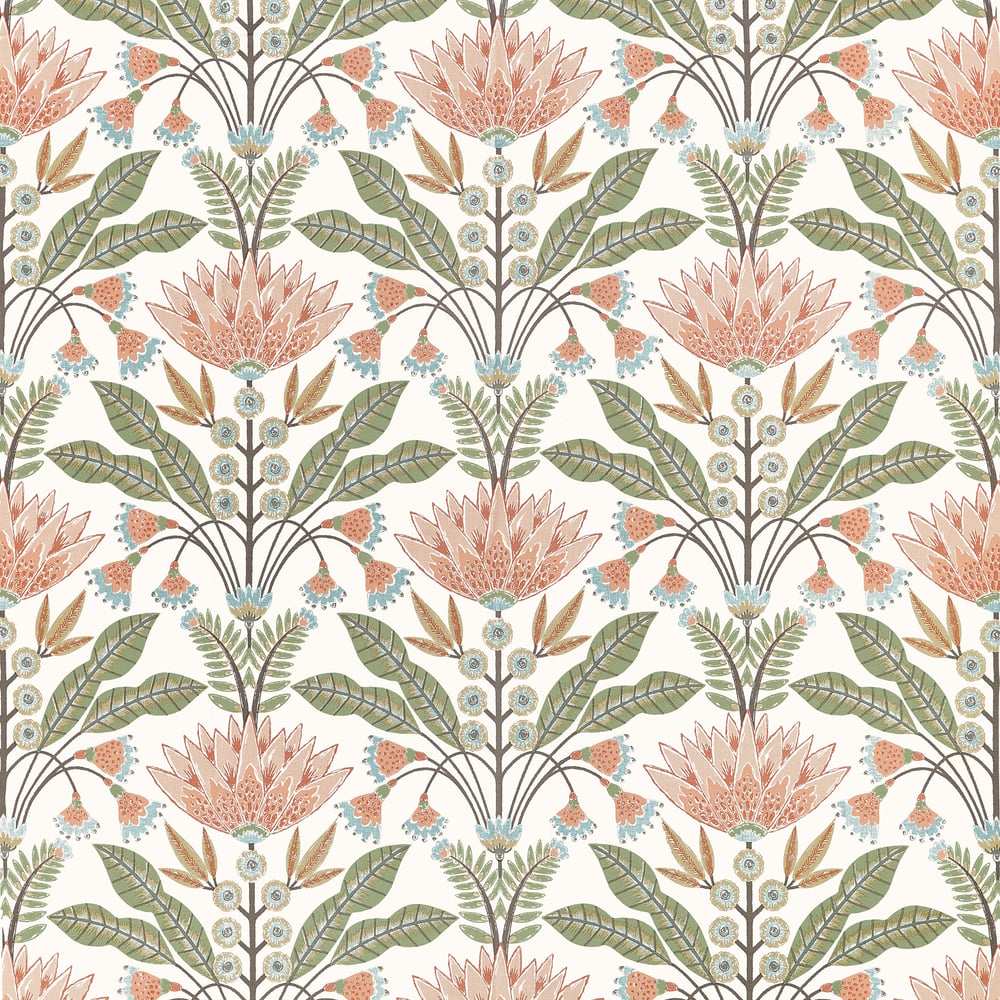 Thibaut LOTUS F914609 in Apricot Fabric - FAIRHAVEN FABRIC B