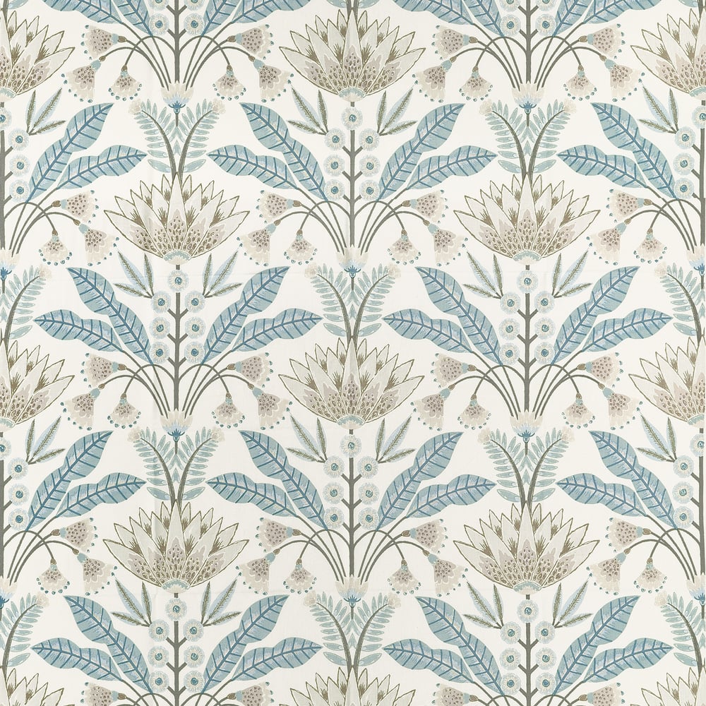 Thibaut LOTUS F914611 in Spa Blue Fabric - FAIRHAVEN FABRIC 