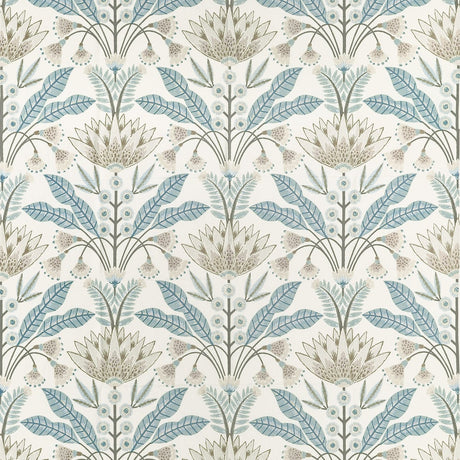 Thibaut LOTUS F914611 in Spa Blue Fabric - FAIRHAVEN FABRIC 