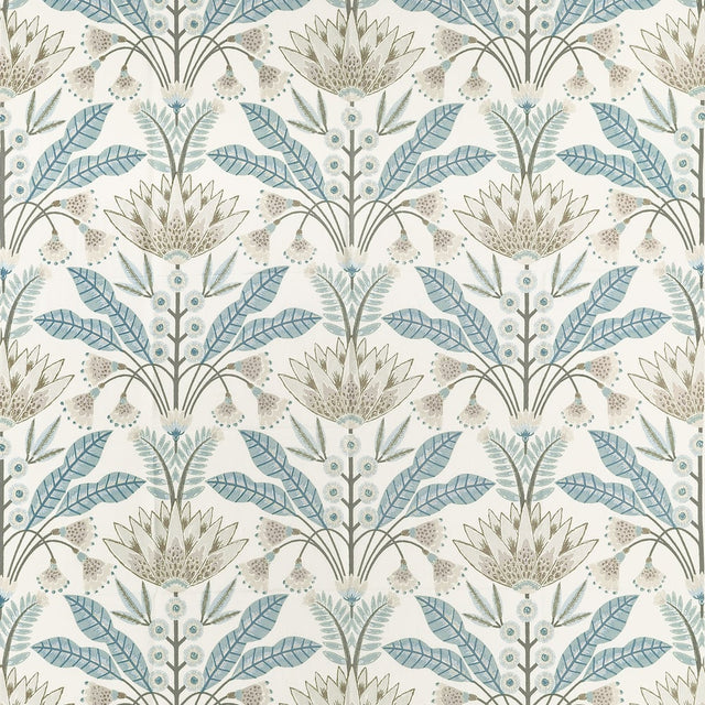 Thibaut LOTUS F914611 in Spa Blue Fabric - FAIRHAVEN FABRIC 