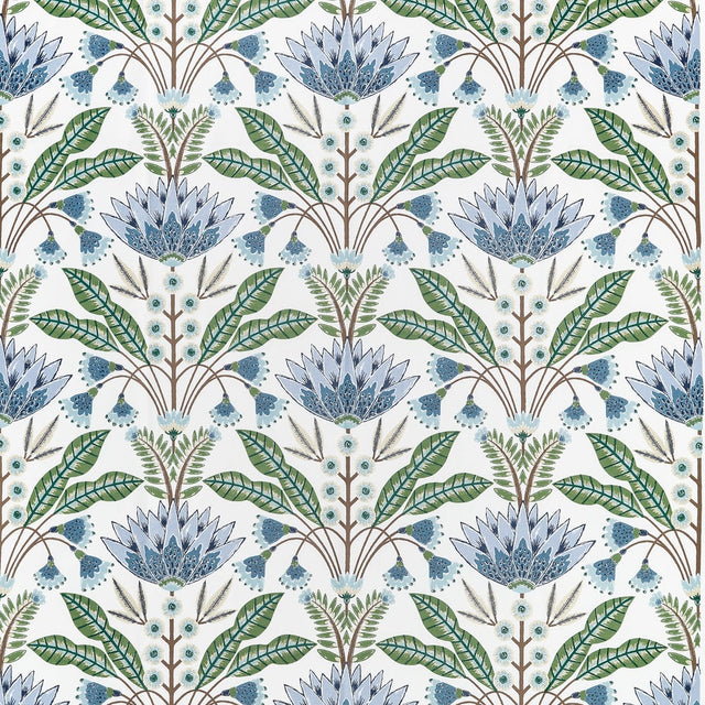 Thibaut LOTUS F914612 in Blue and Green Fabric - FAIRHAVEN F