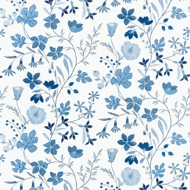 Thibaut BLOOM F914626 in Blue and White Fabric - FAIRHAVEN F
