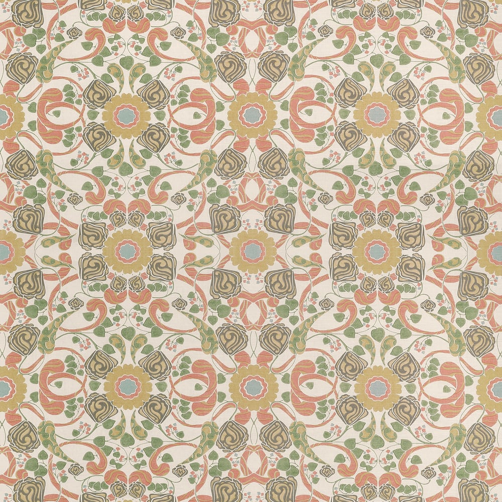Thibaut MARGAUX F914646 in Apricot and Sage Fabric - FAIRHAV