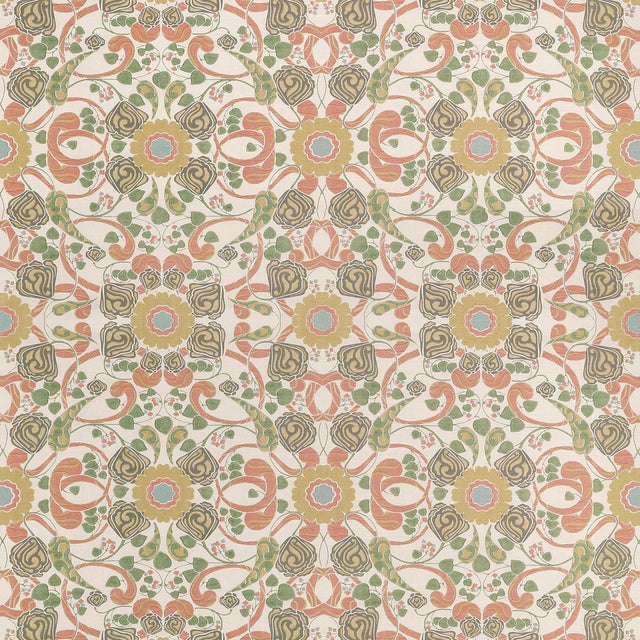 Thibaut MARGAUX F914646 in Apricot and Sage Fabric - FAIRHAV