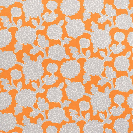 Thibaut NIKKO F916013 in Tangerine and Grey Fabric - RESORT