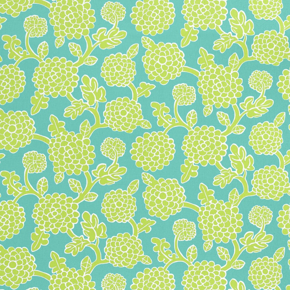 Thibaut F916017 NIKKO Turquoise and Green Fabric