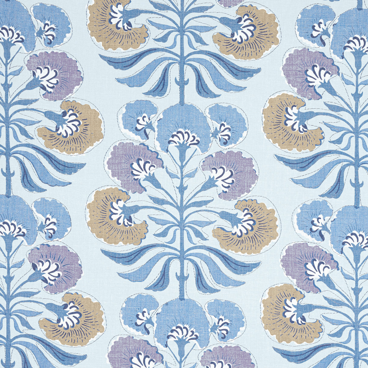 Thibaut F916216 TYBEE TREE Lavender and Blue Fabric
