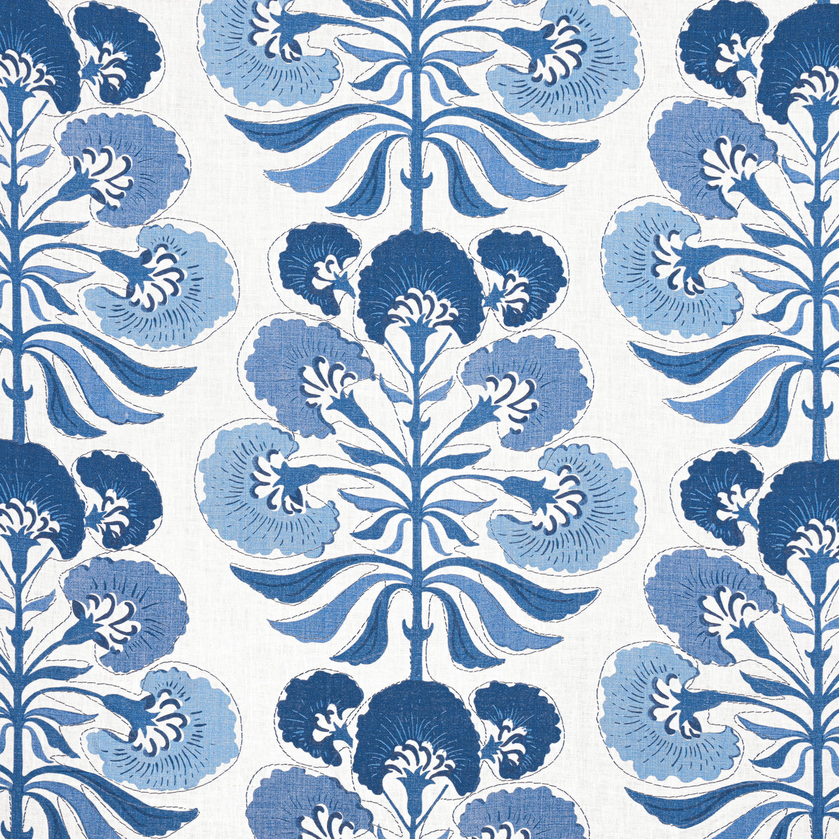 Thibaut F916217 TYBEE TREE Blue and White Fabric