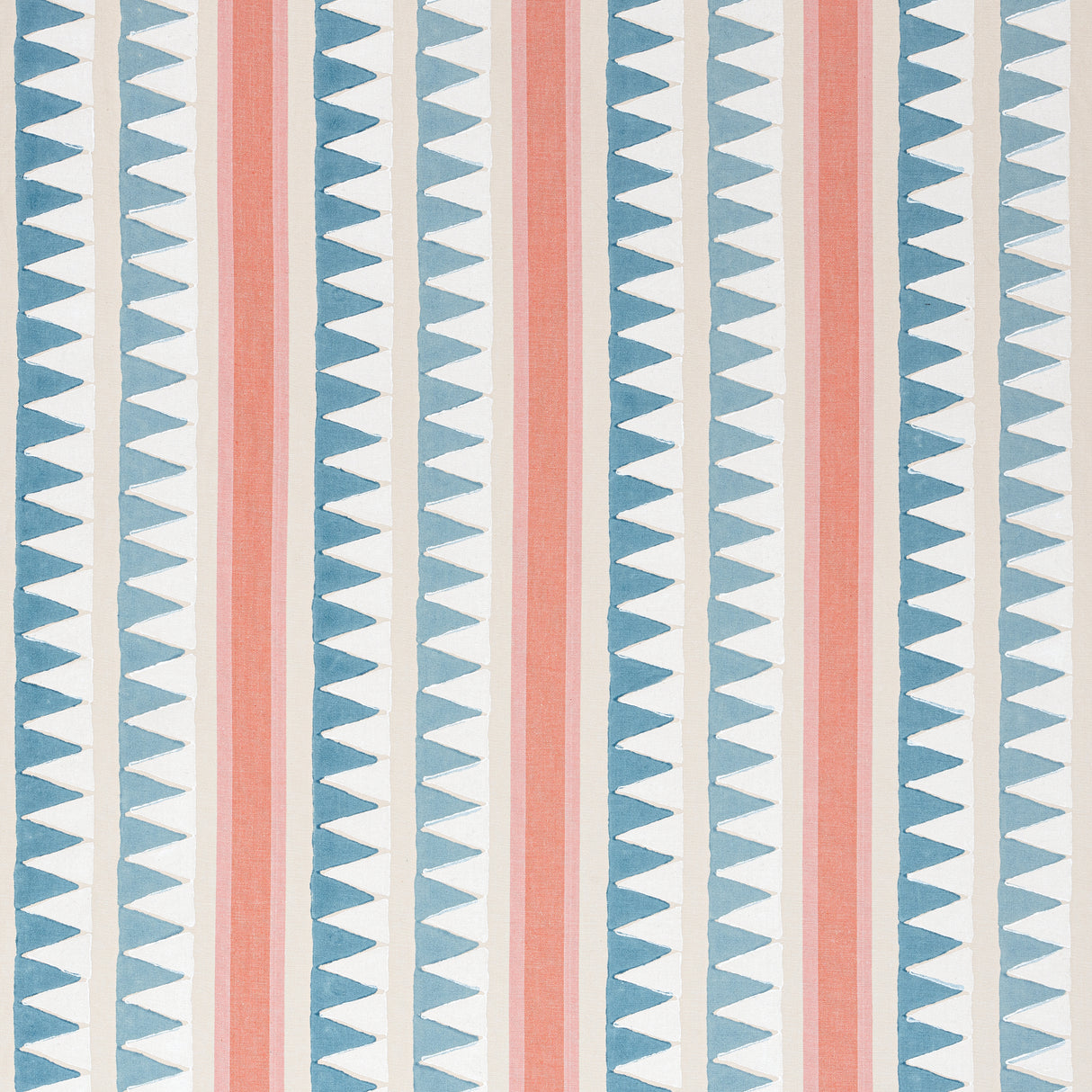 Thibaut F916237 LOMITA STRIPE French Blue and Coral Fabric