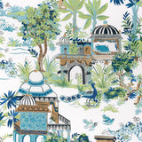 Thibaut F920820 MYSTIC GARDEN Blue and Green Fabric