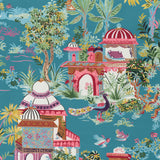Thibaut F920822 MYSTIC GARDEN Teal Fabric