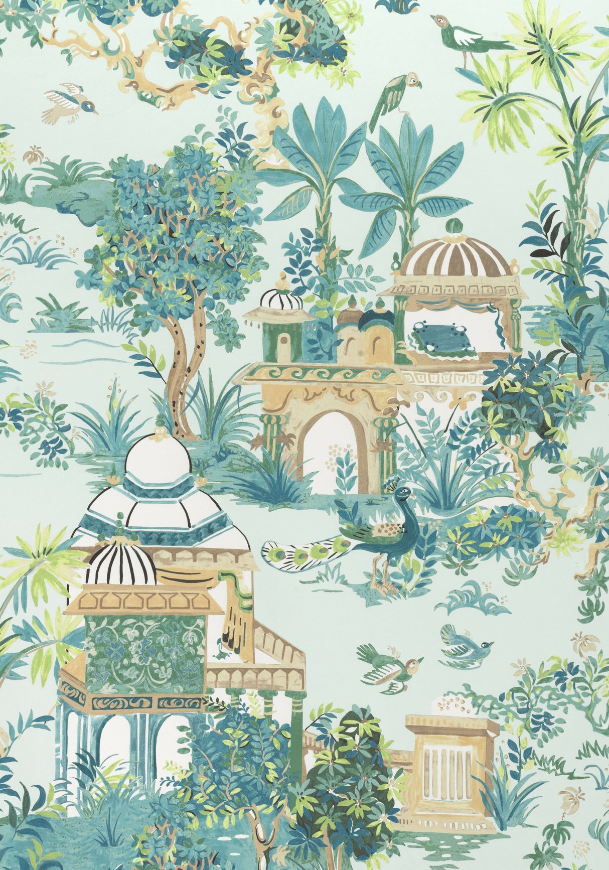 Thibaut F920826 MYSTIC GARDEN Spa Blue Fabric