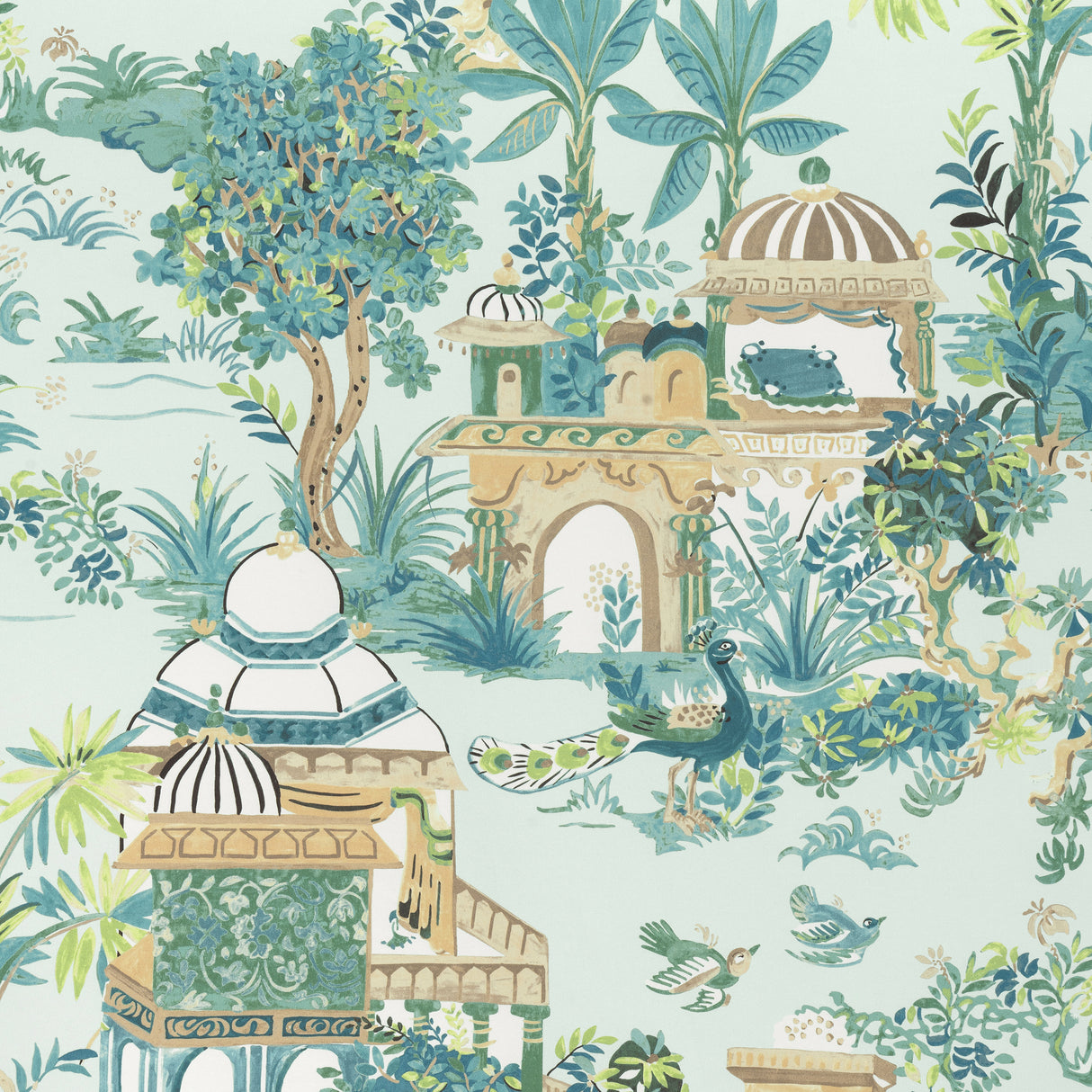 Thibaut F920826 MYSTIC GARDEN Spa Blue Fabric