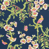 Thibaut F920846 YUKIO Navy and Pink Fabric