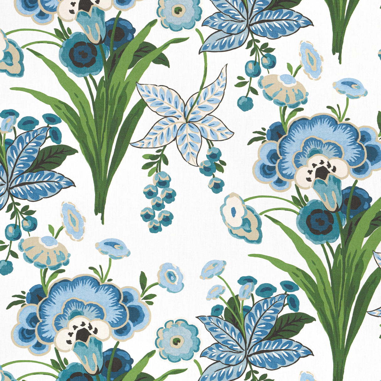 Thibaut F920851 PASADENA Blue and Green Fabric