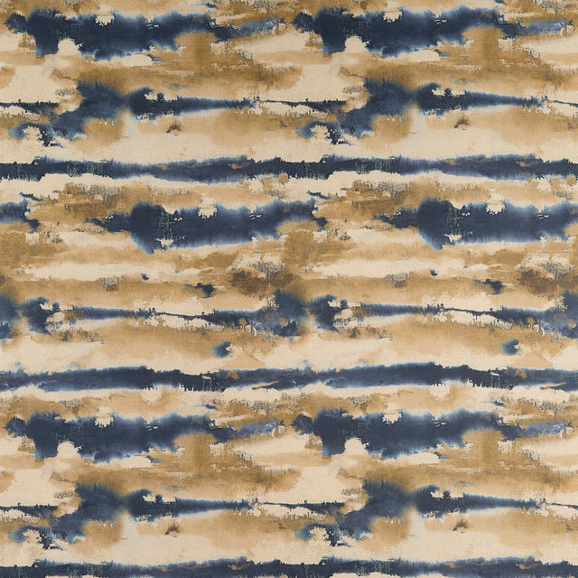 Thibaut SILVER LINING F924419 in Indigo and Gold Fabric - YU