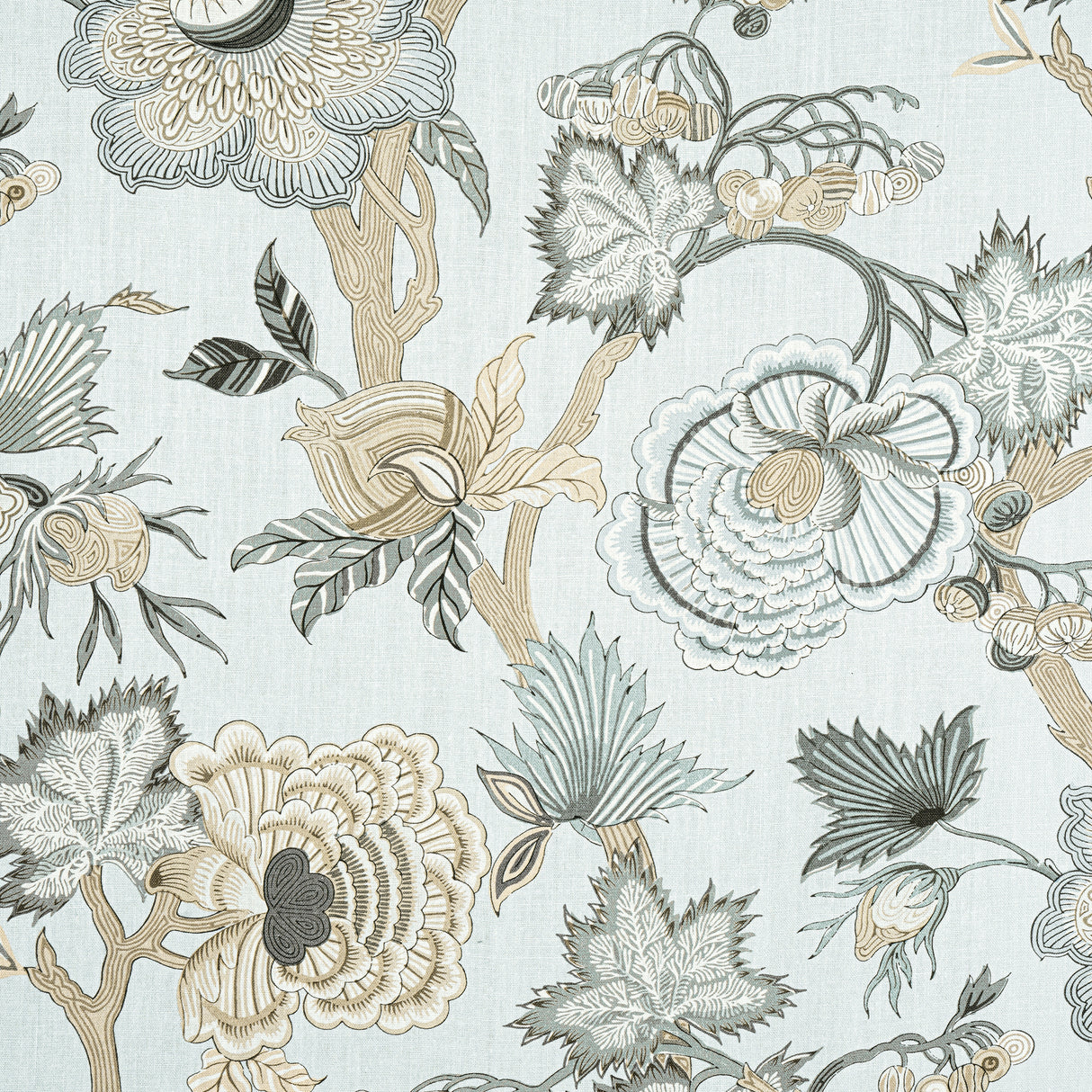Thibaut F936420 INDIENNE JACOBEAN Robin's Egg Fabric