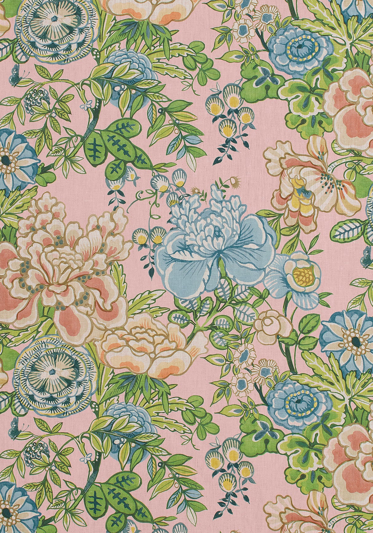 Thibaut F942016 PEONY GARDEN Blush Fabric