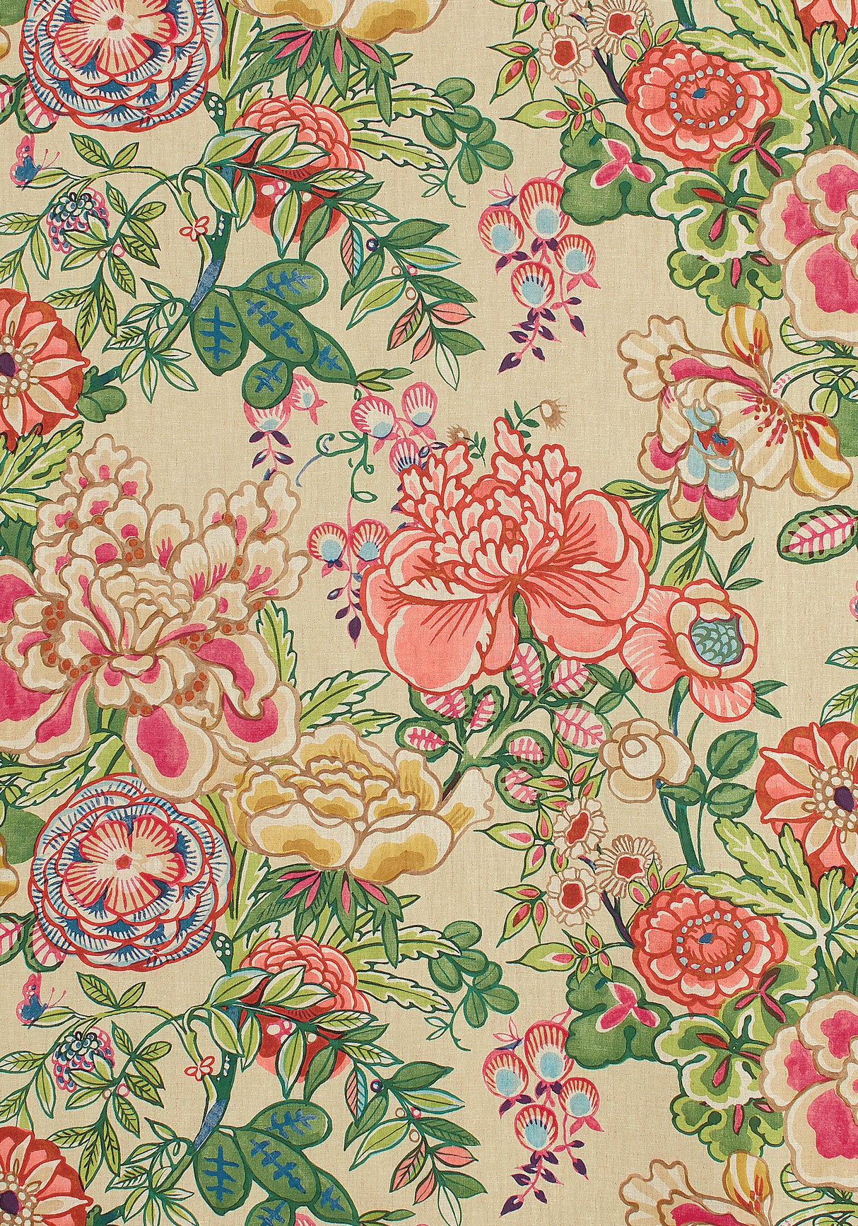 Thibaut F942019 PEONY GARDEN Beige Fabric