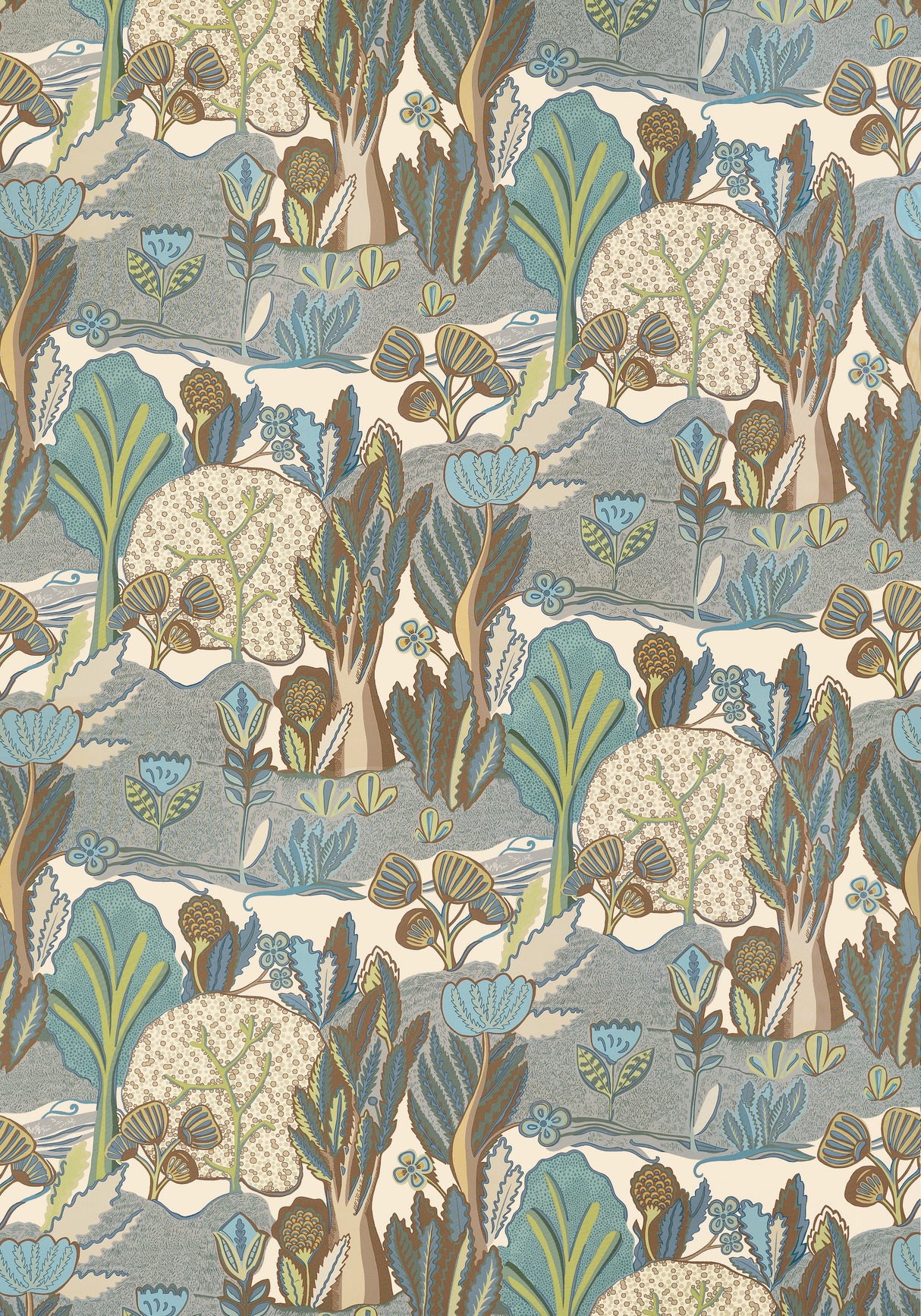 Thibaut F945013 ALBERO Sage and Beige Fabric