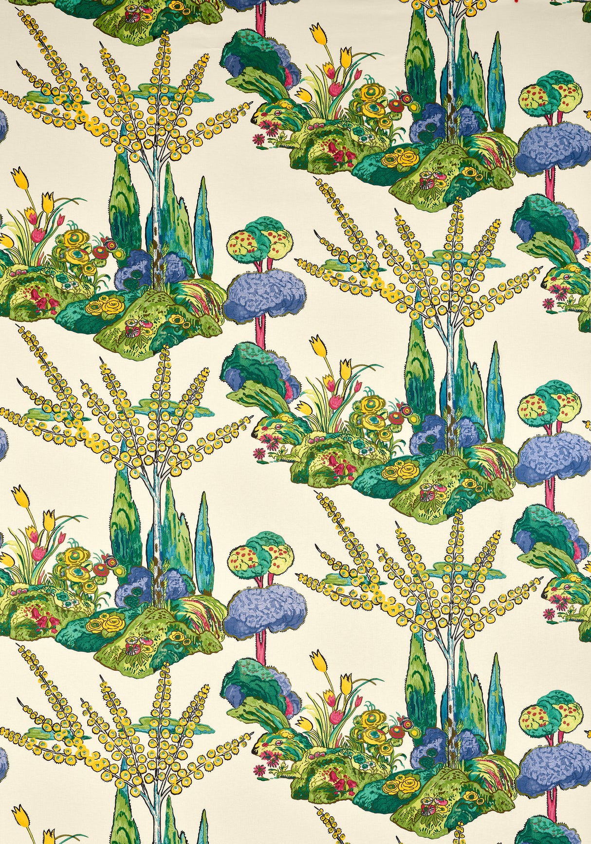 Thibaut F945029 ORLEANS Yellow and Red Fabric