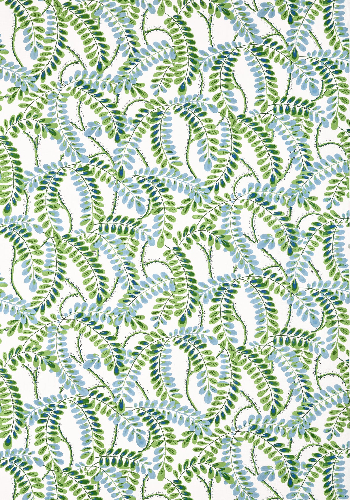 Thibaut F945038 AUGUSTA Blue and Green Fabric