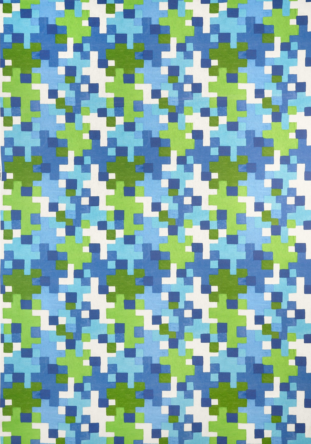 Thibaut F945044 PIXEL Blue and Green Fabric