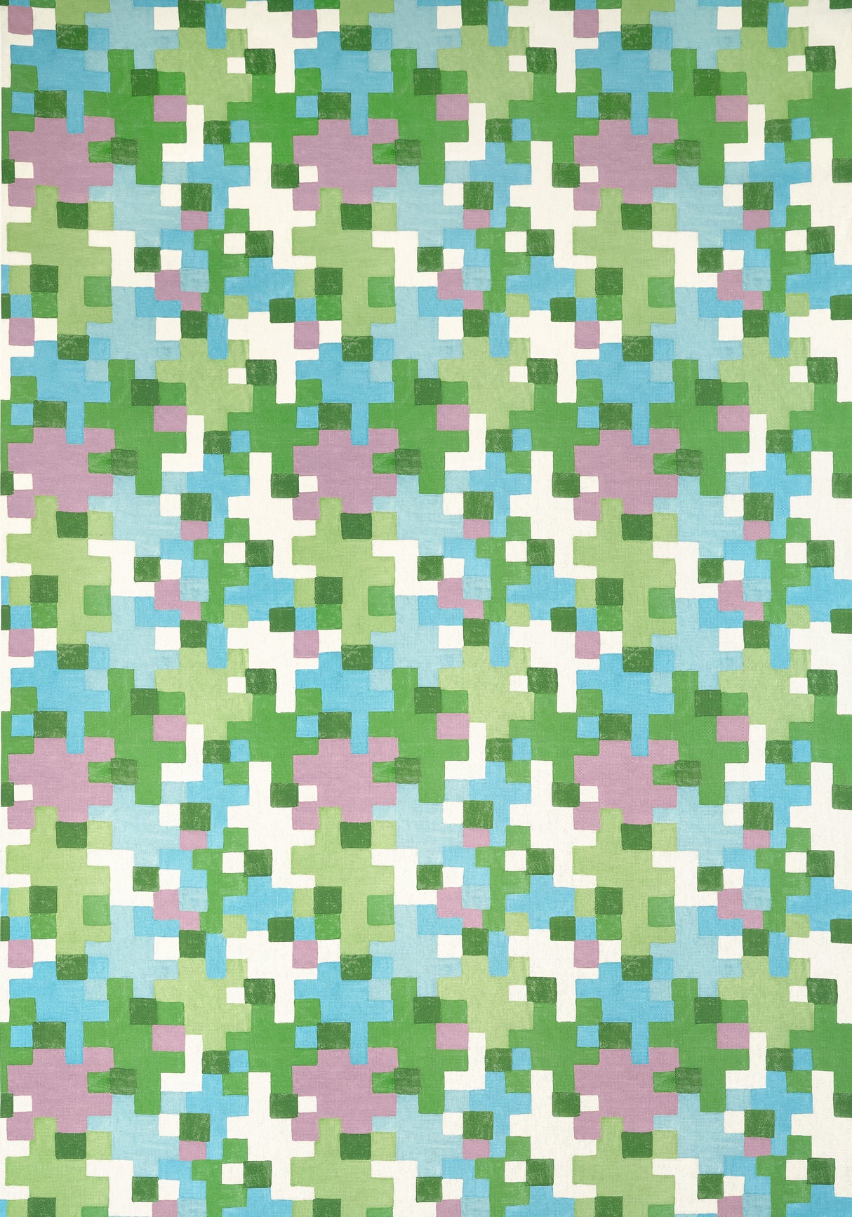 Thibaut F945045 PIXEL Lavender and Green Fabric