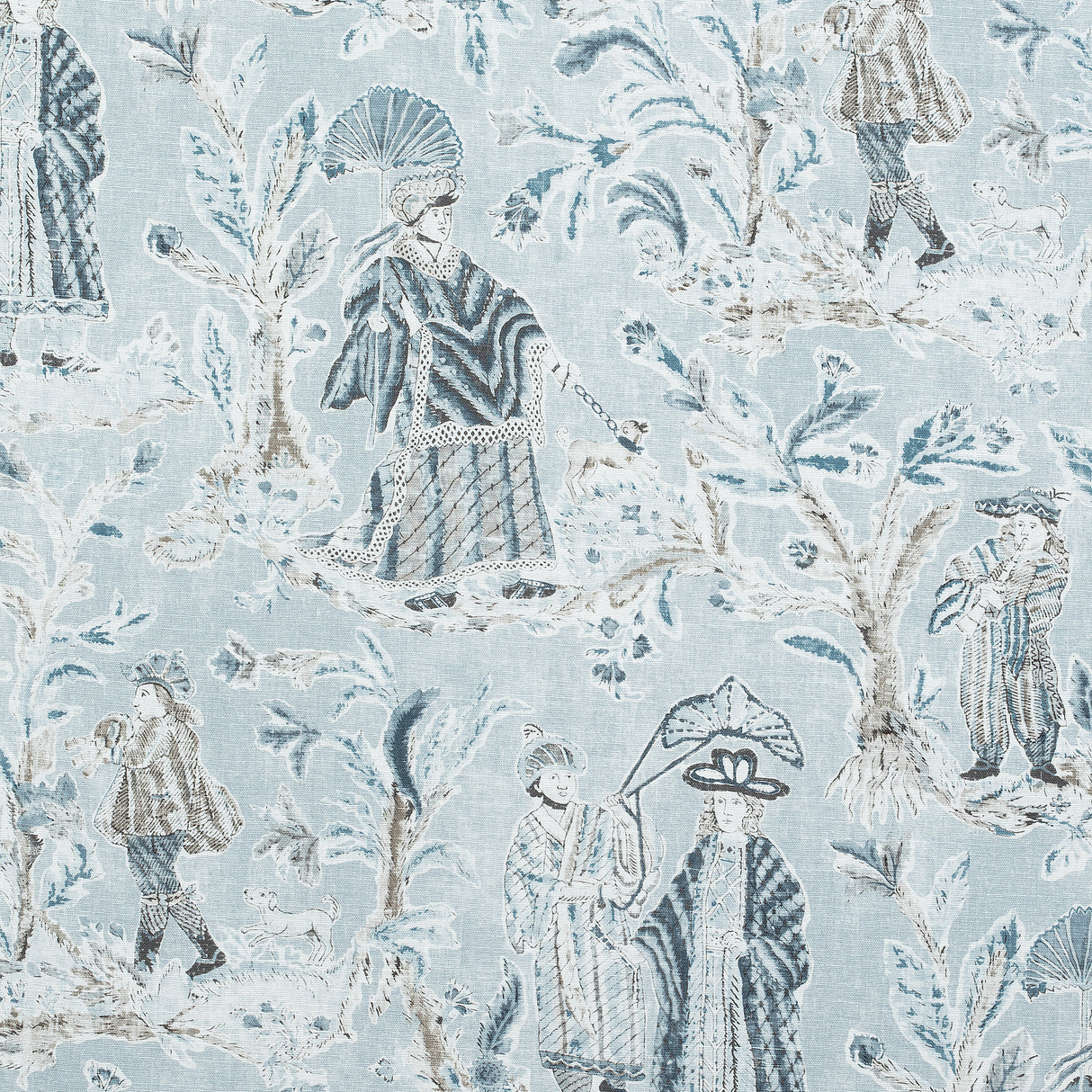 Thibaut F972575 ROYALE TOILE Aqua Fabric