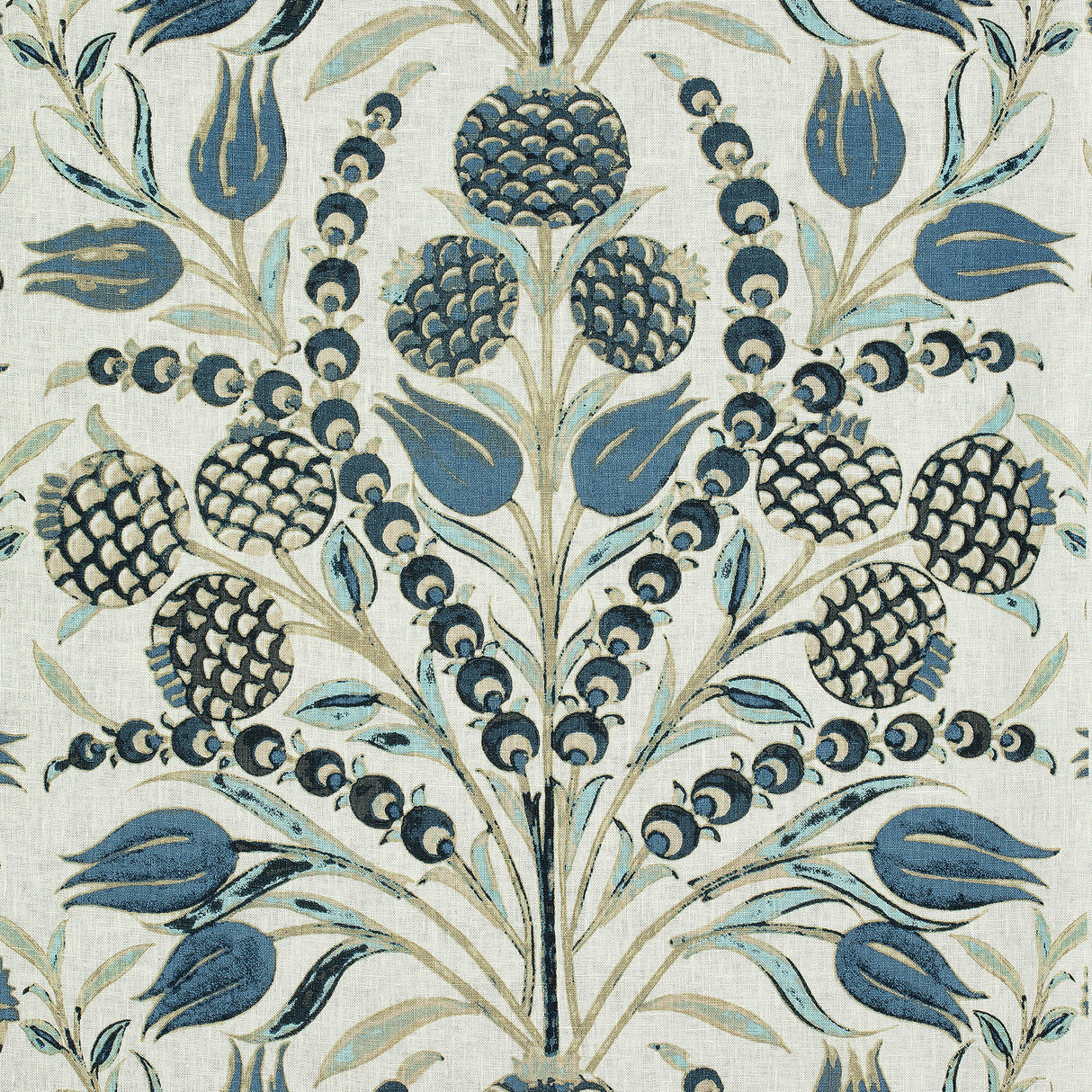 Thibaut F972602 CORNEILA Aqua and Blue Fabric