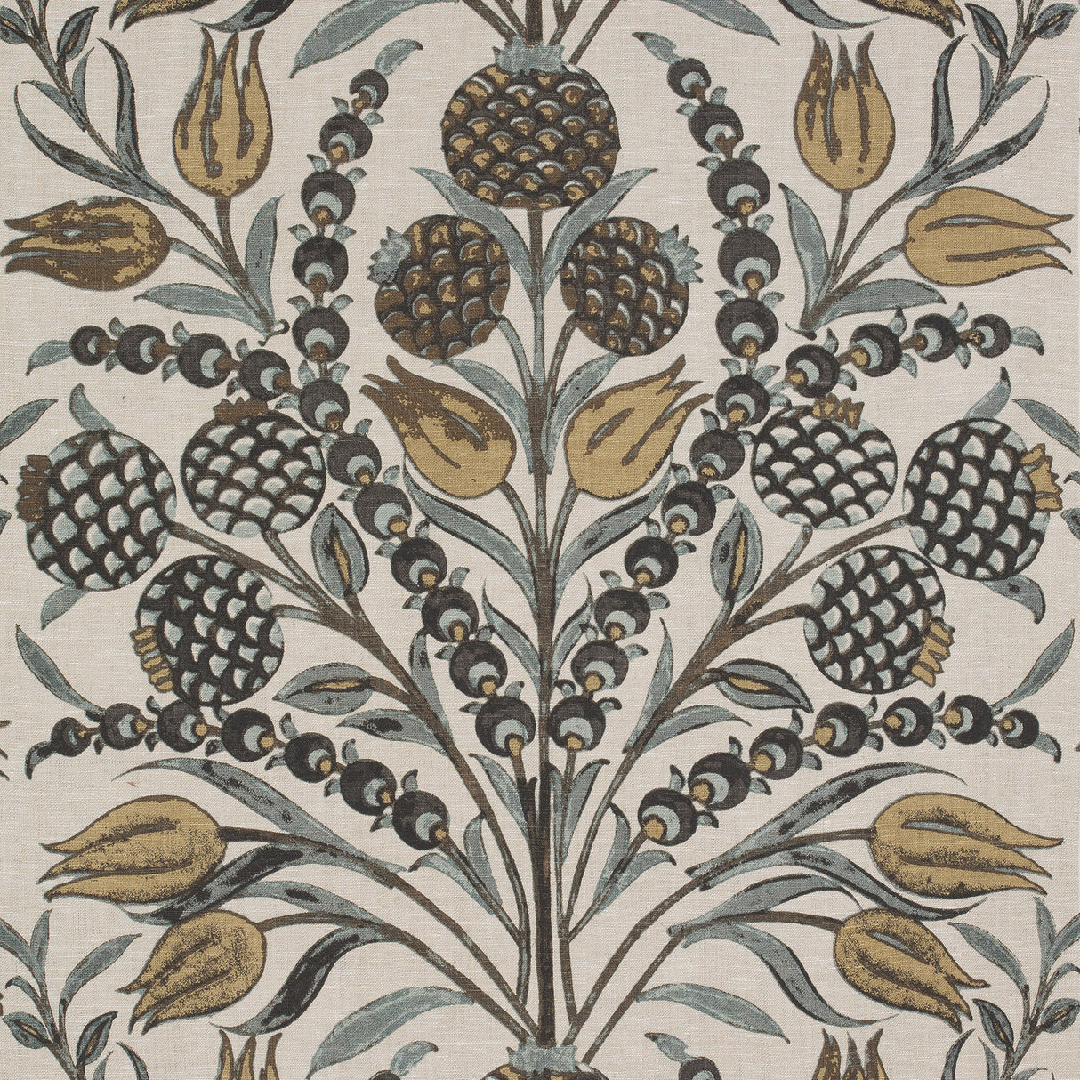 Thibaut F972604 CORNEILA Grey and Gold Fabric