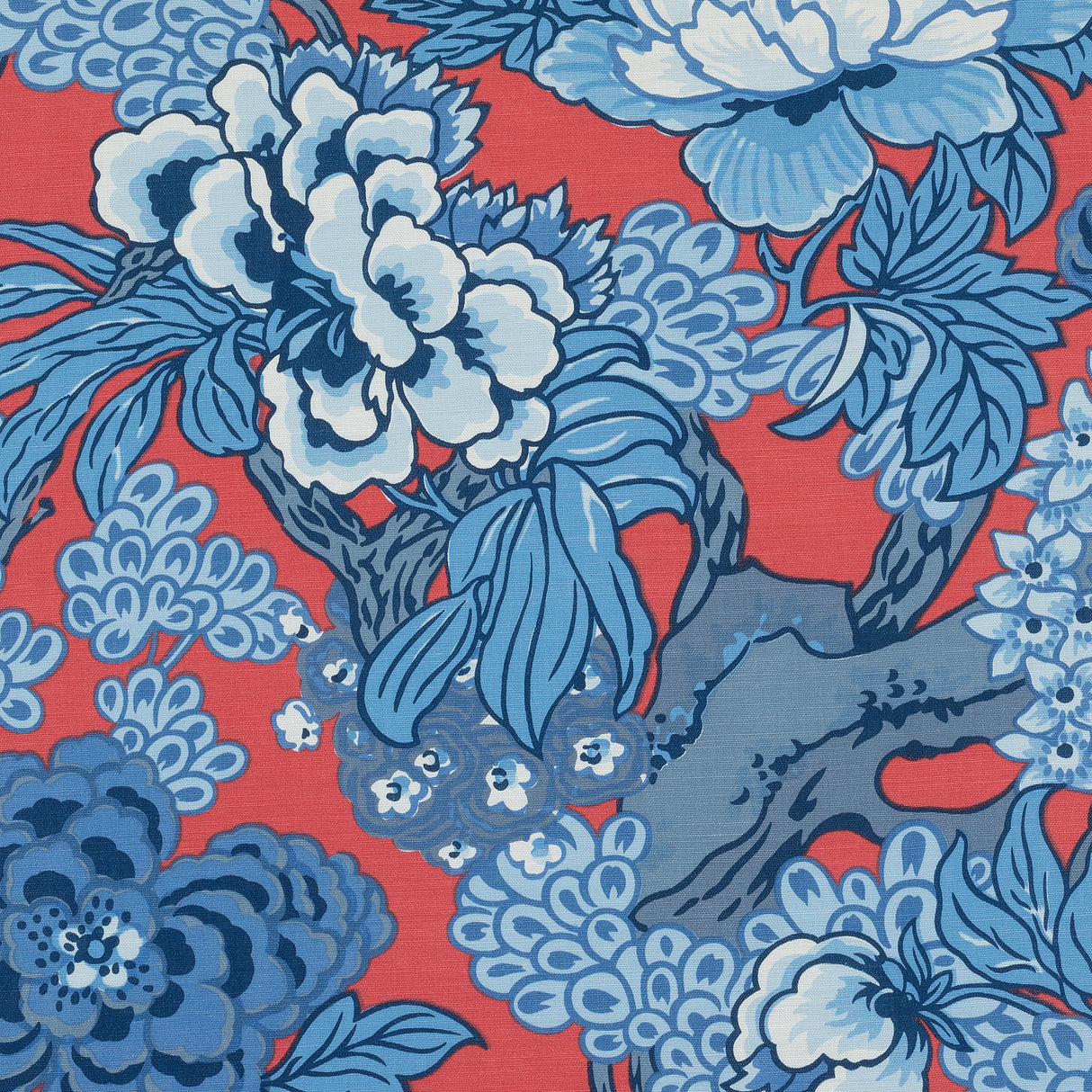 Thibaut F975489 HONSHU Red and Blue Fabric