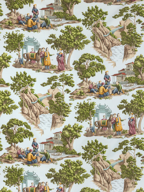 Scalamandre FB 0001MA29 SKY MANDARIN TOILE Fabric